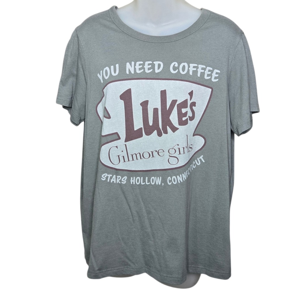 Gilmore Girls Womens Retro Luke's You Need Coffee Shirt Graphic Tee Size Large‎